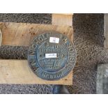 CAST METAL MACHINERY PLAQUE FOR NICHOLSON & SONS LTD NEWARK CMD DISTRIBUTOR