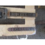 TWO CAST MAKERS PLATES FOR WREKIN & TECALEMIT