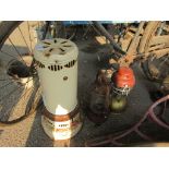 PARAFFIN STOVE AND TWO PARAFFIN LANTERNS