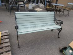 WOOD & METAL GARDEN BENCH