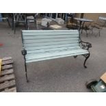 WOOD & METAL GARDEN BENCH