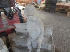 COMPOSITION FIGURE OF A GENTLEMAN SEATED ON A BENCH HEIGHT APPROX 43CM