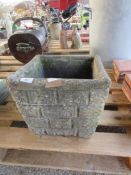 MOULDED BRICK EFFECT SQUARE PLANTER WIDTH APPROX 33CM