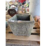 MOULDED BRICK EFFECT SQUARE PLANTER WIDTH APPROX 33CM