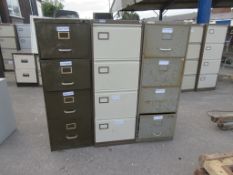 3 X FOUR DRAWER METAL FILING CABINETS