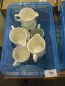 BOX QTY OF ASSORTED CREAM AND MILK JUGS INCLUDING PORTMERION