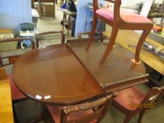REPRODUCTION OVAL DINING TABLE AND SET OF 6 BAR BACK DINING CHAIRS