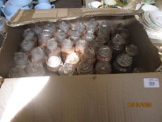 BOX CONTAINING LARGE QTY OF VINTAGE CHEMIST JARS