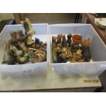 TWO BOXES OF ORNAMENTAL DOG FIGURES