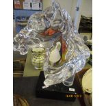 LARGE TRANSPARENT RESIN HORSE HEAD FIGURE APPROX 30” IN HEIGHT