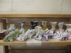 LARGE QTY OF MINIATURE CHINA SHOE ORNAMENTS