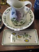 QTY OF VARIOUS CHINA INCLUDING SADLER SMALL GINGER JAR, PORTMERION WASH BOWL AND WATER JUG, PEN TRAY