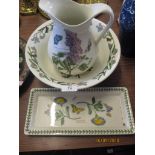 QTY OF VARIOUS CHINA INCLUDING SADLER SMALL GINGER JAR, PORTMERION WASH BOWL AND WATER JUG, PEN TRAY