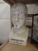 CHINA BUST OF A GENT PHRENOLOGY BY L.N. FLOWER