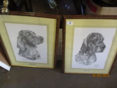 TWO FRAMED PRINTS OF ENGLISH SETTER DOGS