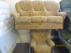 TWO PIECE UPHOLSTERED SUITE COMPRISING OF TWO SEATER SOFA AND CHAIR, SOFA APPROX 6FT