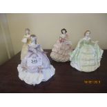 ROYAL WORCESTER MINIATURE FIGURES OF LADIES