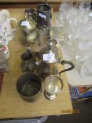 QTY SILVER PLATED AND BRASS WARES ETC