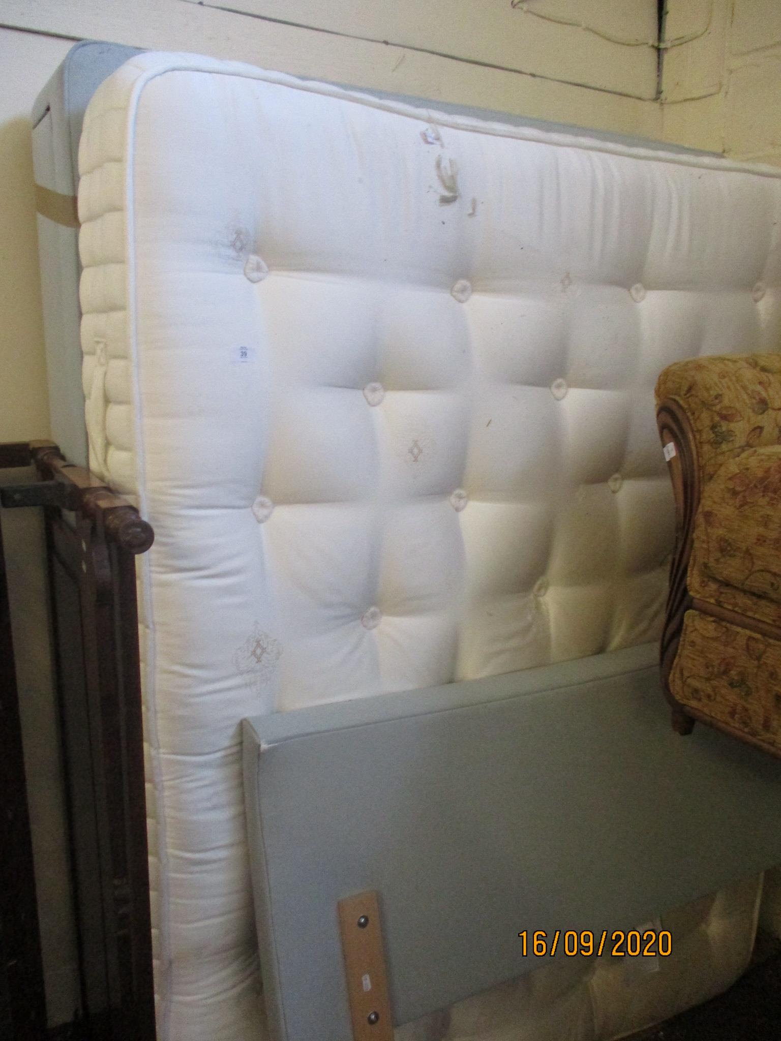 DOUBLE DIVAN BED, MATRESS AND HEADBOARD