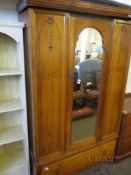 EDWARDIAN MIRROR MOUNTED WARDROBE