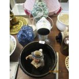 QTY OF VARIOUS CERAMICS INCLUDING WEDGEWOOD CHARACTER JUG, YE OLDE VILLAGE IN “VICAR”, A GOOD