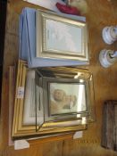 GROUP OF MIXED PICTURE FRAMES TOGETHER WITH CASED WEDGEWOOD SILVER PLATED PHOTO FRAMES