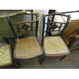 FOUR CANE SEATED CHAIRS