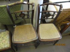 FOUR CANE SEATED CHAIRS