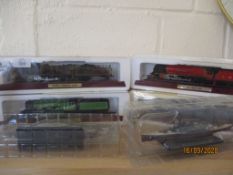 FOUR CASED LOCOMOTIVES TO INLCUDE SPECIFIC CHAPELON NORD AND DUCHESS LMS TOGETHER WITH TWO BATTLE