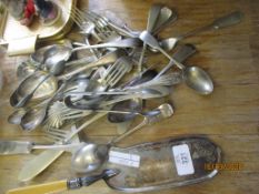 GROUP OF SILVER PLATED CUTLERY WARE