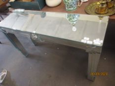 IMPRESSIVE ART DECO STYLE MODERN MIRRORED SIDE TABLE LENGTH APPROX 130CM