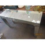 IMPRESSIVE ART DECO STYLE MODERN MIRRORED SIDE TABLE LENGTH APPROX 130CM