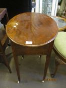 OVAL TOPPED TABLE/STORAGE UNIT LENGTH APPROX 60CM