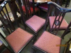 SET OF FOUR UPHOLSTERED DINING CHAIRS