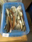 BOX CONTAINING LARGE QTY OF STAINLESS STEEL CUTLERY