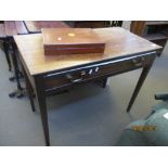 RECTANGUALR SIDE TABLE WITH DRAWER BENEATH LENGTH APPROX 92CM