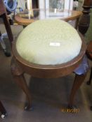 UPHOLSTERED STOOL ON CABRIOL LEGS LENGTH APPROX 54CM