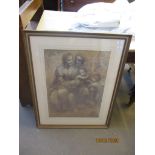 LARGE FRAMED PRINT WIDTH APPROX 69CM