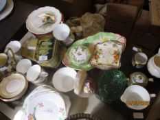 QTY MIXED CHINA WARES TO INCLUDE COMEMORATIVE TINS ETC