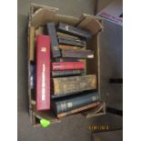 BOX BOOKS TO INCLUDE HOLY BIBLE, NEW TESTAMENT ETC