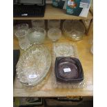 LARGE QTY CUT GLASS TO INCLUDE BOWLS, DISHES ETC