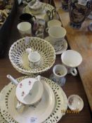 GROUP OF MIXED CHINA WARES INCLUDING LACE BOWLS ETC
