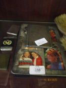 SILVER PLATED PHOTO FRAME TOGETHER WITH MINIATURE CASES ETC