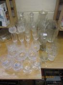 QTY OF CUT GLASS, CRYSTAL AND FURTHER OTHERS