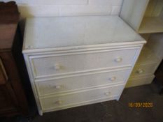 CANE PAINTED CHEST OF DRAWERS