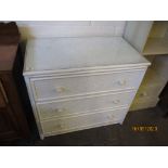 CANE PAINTED CHEST OF DRAWERS