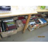 FOUR BOXES OF HARDBACK AND PAPERBACK BOOKS MAINLY FICTION