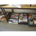 THREE TRAYS OF MIXED PAPERBACK BOOKS MAINLY FICTION ETC