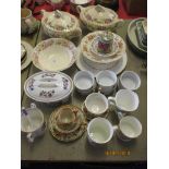 QTY VARIOUS HOUSEHOLD CERAMICS INCLUDING FLORAL DECORATED MEAKIN SUNSHINE TUREENS ETC