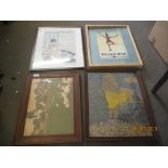 QTY OF VARIOUS FRAMED PRINTS, NEEDLE WORK ETC THE LARGEST APPROX 34 X 54CM